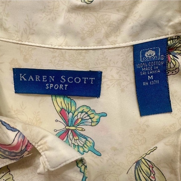 Karen Scott Multicolor Butterfly Blouse - Picture 7 of 7